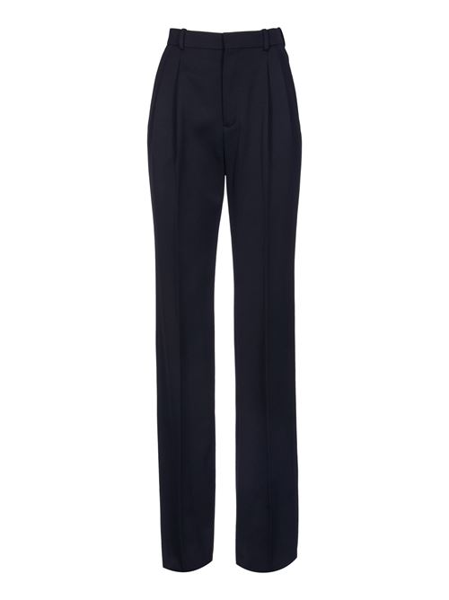 PANTALONI A VITA ALTA IN GRAIN DE POUDRE SAINT LAURENT | 777623Y7E631000